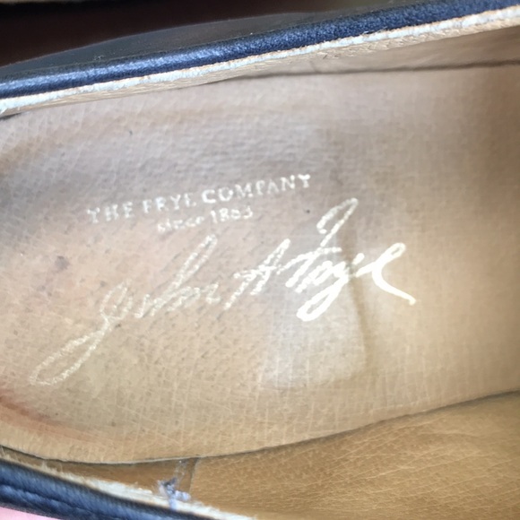 FRYE MENS 12D BLUE LEATHER PLAIN TOE OXFORDS - Picture 10 of 10